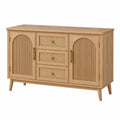 Buffet 120 x 40 x 85 cm en bois naturel avec cannage style rétro