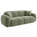 Canapé 3 places 220 x 95 x 75 cm en tissu bouclette vert sauge style contemporain
