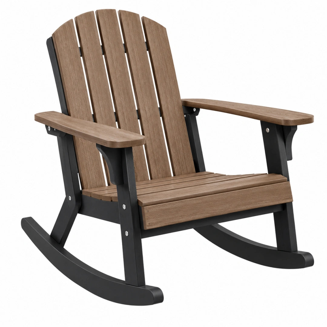 Fauteuil à bascule Adirondack 98 x 76 x 100 cm brun noir en polypropylène pour jardin
