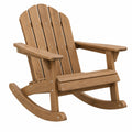 Fauteuil à bascule extérieur 96 x 76 x 108 cm en bois marron style Adirondack