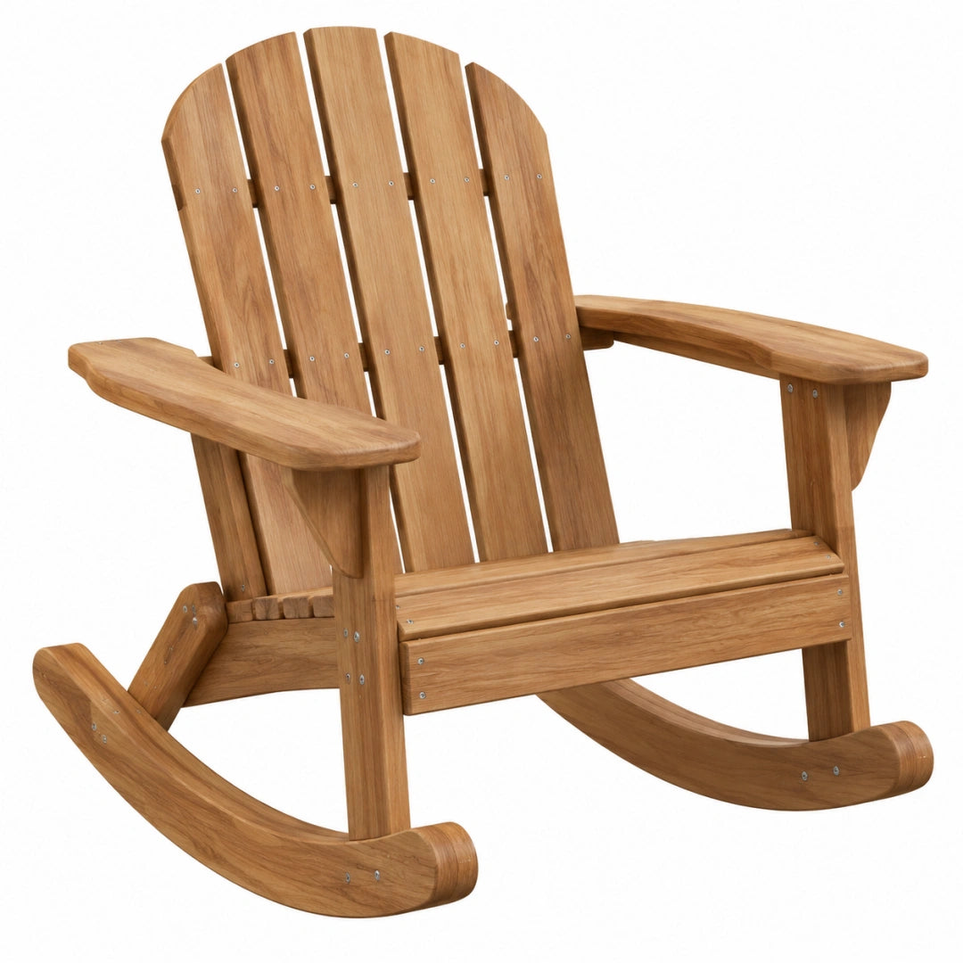 Fauteuil à bascule 100 x 75 x 100 cm en bois brun pour extérieur
