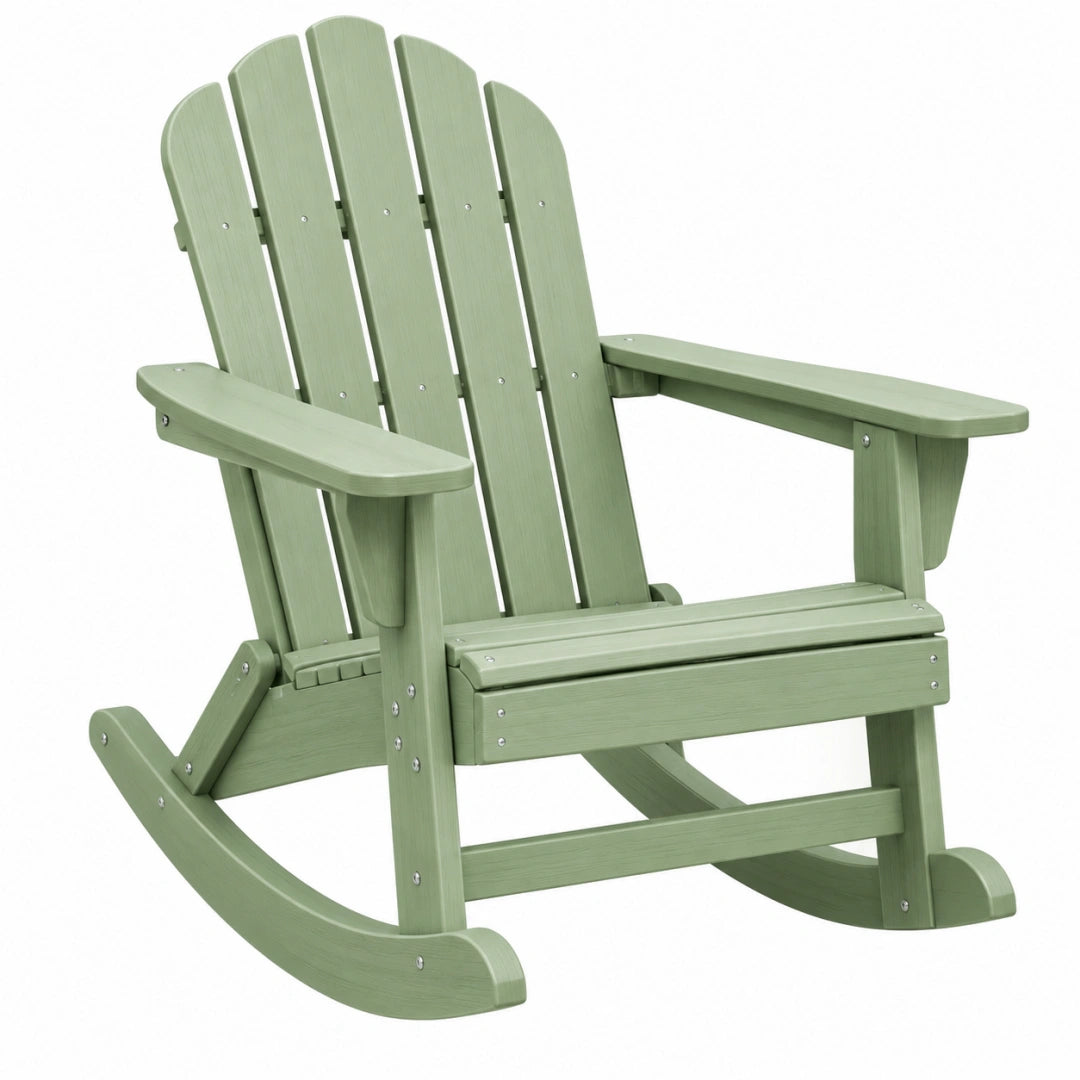 Fauteuil à bascule Adirondack 96 x 80 x 98 cm en bois vert pour extérieur