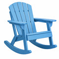 Fauteuil à bascule 96 x 80 x 102 cm en bois bleu style Adirondack pour extérieur