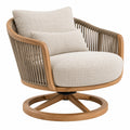 Fauteuil pivotant 86 x 84 x 85 cm en bois beige style naturel