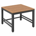 Table haute de jardin 90 x 90 x 110 cm en bois et acier marron noir style contemporain