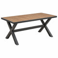 Table de jardin 180 x 90 x 75 cm en bois et métal marron noir style industriel