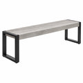 Banc de jardin 180 x 40 x 45 cm gris et noir en métal style industriel